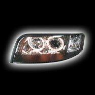 Audi A6 ’97-’98 «ангельские глазки», с электрокорректором, линза, черный RS-05375 Audi A6 ’01-’03 RS-05376